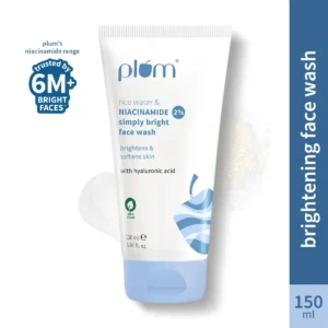 Plum 2% Niacinamide Face Wash With Rice Water | Brightens Skin & Smoothens Skin | Gentle & Non-Drying (150 ml)